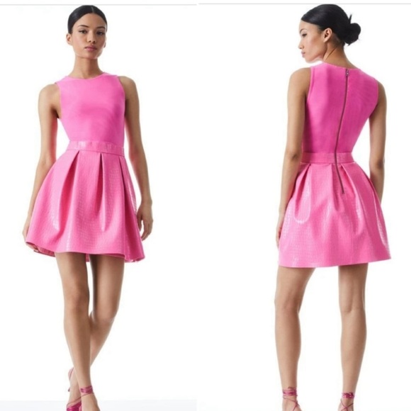 New Alice and Olivia Charra vegan leather dress - Picture 3 of 16